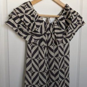 Club Monaco 100% Silk Ruffle Blouse XS